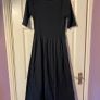 Black Cropped Sleeve A-Line Midi Dress Size UK 14 (Excellent Condition) Image 2