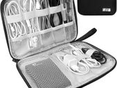 Electronics Accessories Organizer Bag, Travel Cable Organiser Bag, Universal Carry Travel Gadget Bag for USB Cable Drive, SD Card , Charger Hard Disk (Black)