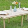 Picnic Table,Floor table, 3.6FT Portable Picnic Table with Detachable Rubber Wood Legs, Natural Pine Tabletop for Outdoor Garden, Beach & Family Gatherings Image 2