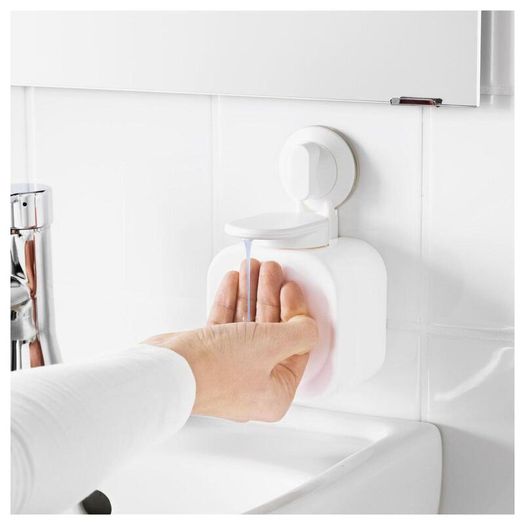 Soap Dispenser Suction Cup Wall Punch-Free - White
