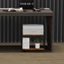 Retro Desktop Printer Stand 2 Tier Under Desk Wood Printer Shelf Rustic Industrial Farmhouse Wood Storage Book Shelf Table Organizer for Home Office Stylish Sturdy Image 2