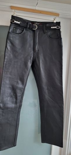 Challenge Leather Team Ladies Motorcycle trousers (black leather jeans style) - Sz 32 (Fit 12UK) - Rrp 189 (New)