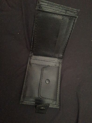 Black leather checkered louis vutton wallet