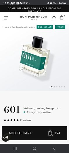 Bon parfumeur 601 30ml