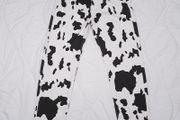 Boohoo Man White Black Cow Print Graphic Straight Leg Denim Jeans W32/L31