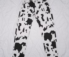 Boohoo Man White Black Cow Print Graphic Straight Leg Denim Jeans W32/L31