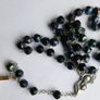 Vintage Rosary Black  Faceted Glass Beads Image 8
