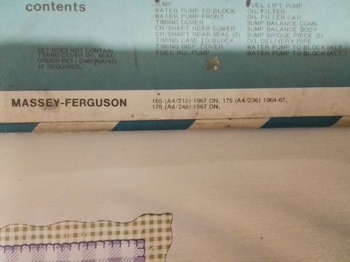 Massey Ferguson 165/175/178 Gasket Set.