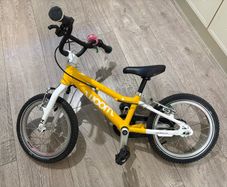 Woom 2 Kids Bike 14 Inch Lightweight Childrens Bicycle Yellow Excellent Condition