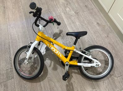 Woom 2 Kids Bike 14 Inch Lightweight Childrens Bicycle Yellow Excellent Condition