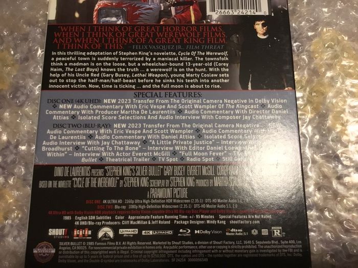 Silver Bullet 4K Collectors Edition Slipcover  Sealed Stephen King