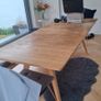 Oak kitchen/dining table and bench Image 4