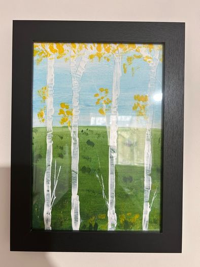 Birch trees landscape painting