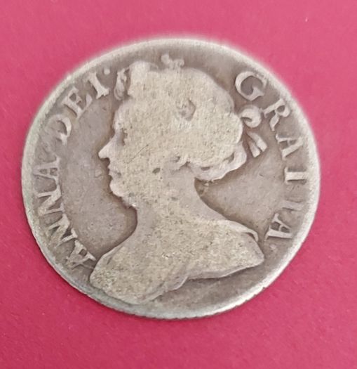 1711 Queen Anne 6 pence coin in very fine condition