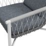 Patio Furniture Set, 4 Pieces, Rocking Function, Seat Cushions, Poly Rattan, Metal Frame, Gray Image 2