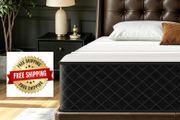 Extra Firm King Size Mattress 10 Inch, 7-Zone Hybrid Mattress with Memory Foam and Individually Pocket Spring, Features Motion Isolation &amp; Back Pain Relief, Firm King Mattress 150x200x25cm