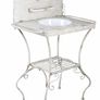 Maison Shabby Chic Nostalgic Washbasin White Iron Frame with Enamel Bowl French Country Image 2