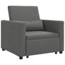 Single Sofa Bed Reclining Dark grey 90 x 165 x 87 cm Fabric Image 2