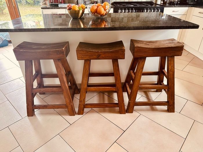 3 wooden Chinese stools