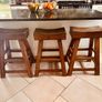 3 wooden Chinese stools Image 5
