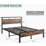 Double Bed Frame with Wooden Storage Shelf Headboard Image 6