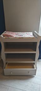 White Baby Changing Unit / Changing Table with Storage