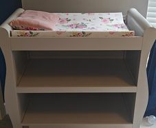 Grey Baby Changing Unit / Changing Table with Storage