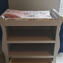 White Baby Changing Unit / Changing Table with Storage