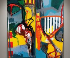 Pair of large original paintings - Tobias Vette (Vetter)
