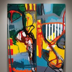 Pair of large original paintings - Tobias Vette (Vetter)