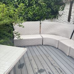 Huge Outdoor Living corner sofa and grey cushions .Please read