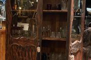 Vintage Teak Indonesian Glass Cabinet