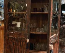 Vintage Teak Indonesian Glass Cabinet