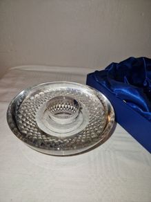 Avoca Blue crystal handmade candle holder