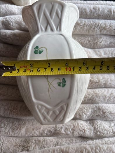 Belleek Ireland Shamrock Trellis Vase 8" (Parian China)