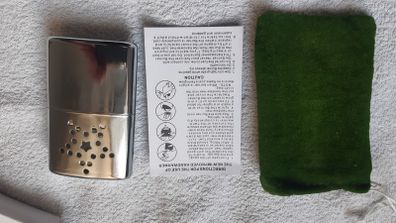 Hand Warmer Silver Portable Pocket Handy Heater Ultralight Handwarmer Fuel Reusable Platinum Star Small