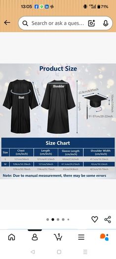 Graduation grown and cap for Adults