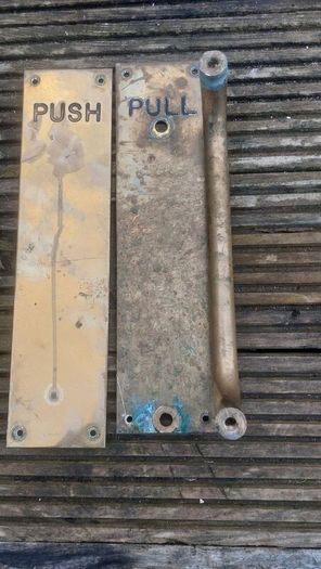 brass push pull plates and handle sets