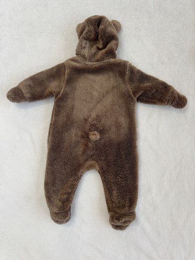 H&M All in One Brown Pram Suit with Ears 2-4 months & Knit Cardigan 4-6 months