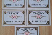 Lot of 5  vintage fine old Tawny Irish wine labels