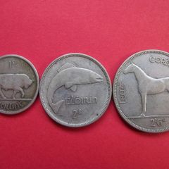 1933 Irish Free State. Set of 3 Silver Coins: Half Crown&Florin&Shilling