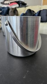 Insulated stainless ice bucket with handle