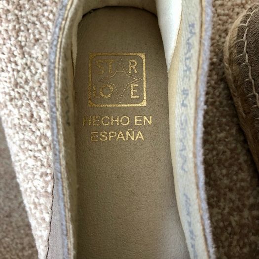 Brand new Star Love made in Spain leather espadrilles