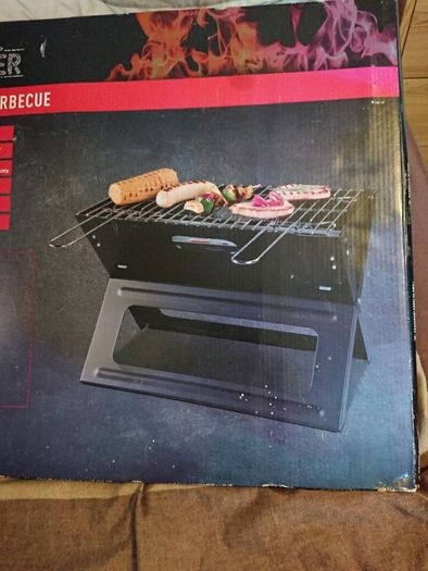 GRILL MEISTER Folding Barbecue. Camping summer birthday party relaxing. House clearance sale unwanted stuff gift car boot sale.