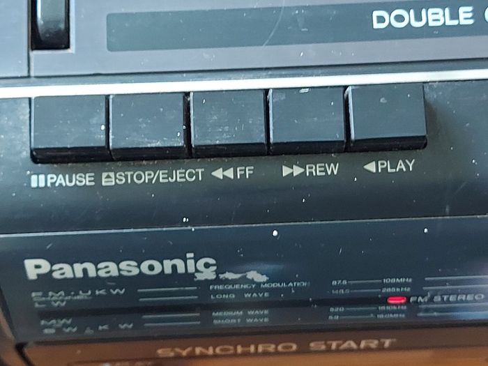 Panasonic Stereo Radio Cassette Recorder, Model RX-FT500, Dual Tape Deck and Radio, Vintage, in very good condition