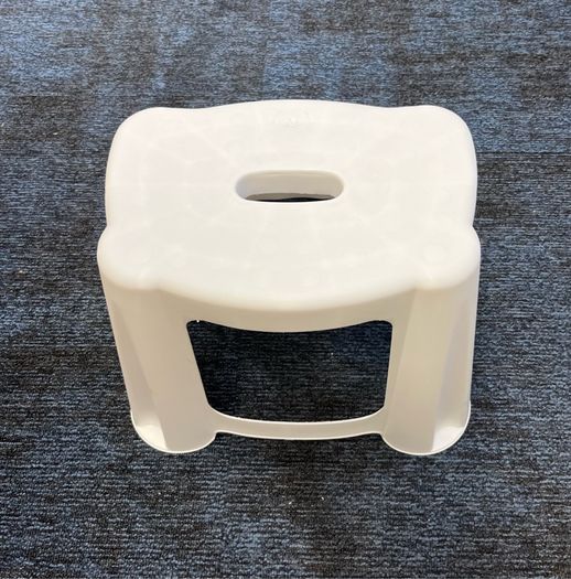 2 Step White Plastic Stool