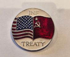 INF Treaty 1987 Soviet Vintage Pinback Button USA USSR Rare! Collectable