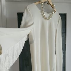 PHILOSOPHY ivory fringed sleeve silk mix blouse Sz 14 - Bnwot - Rrp 395