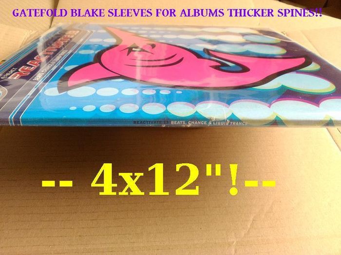 150 x BLAKE SLEEVES! Large GATE FOLD Vinyl Record Covers Crystal CLEAR plastic Outer sleeves - NO FLAP SEAL