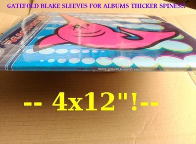 150 x BLAKE SLEEVES! Large GATE FOLD Vinyl Record Covers Crystal CLEAR plastic Outer sleeves - NO FLAP SEAL